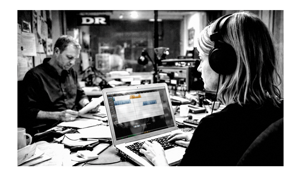 Journalists at DR Danish National Broadcasting testing the early Nsaka Narrow Caster software that later became Hindenburg Pro