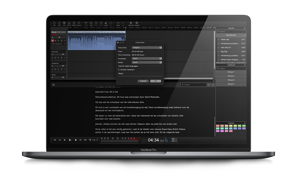 transcription, ARM, Dutch, Hindenburg PRO