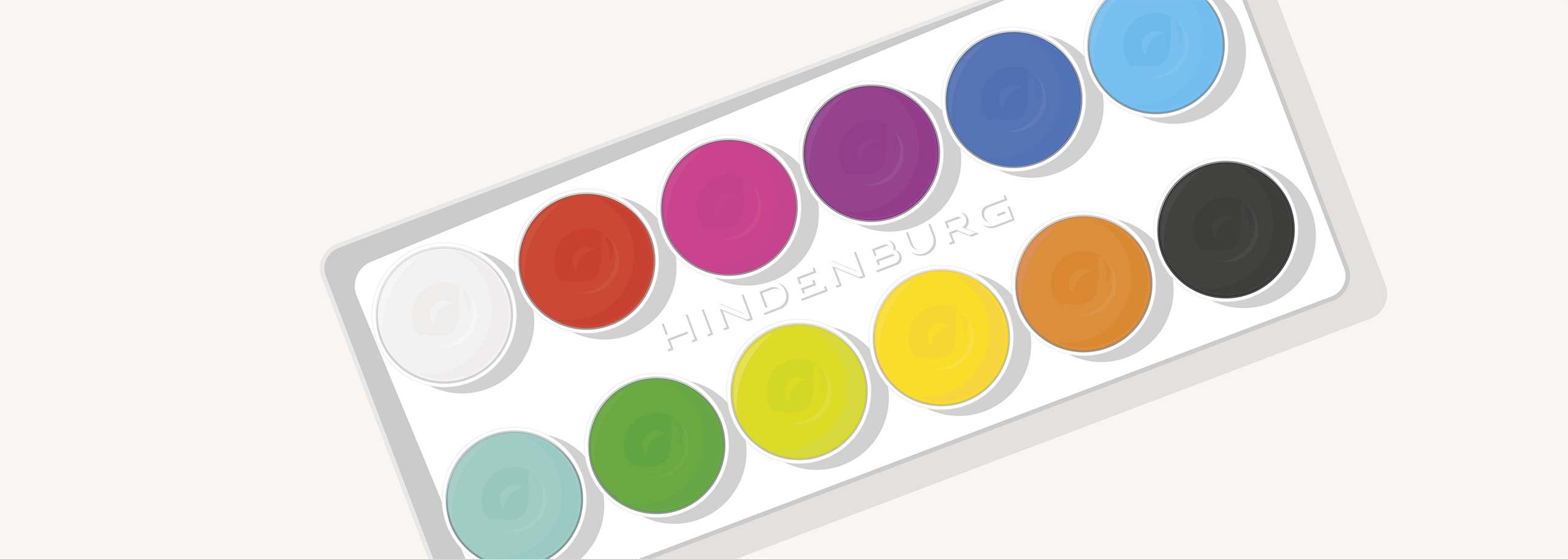 Illustration Hindenburg Pro 2 Digital Audio Editing Color Palette visualised as Kids Watercolor Palette